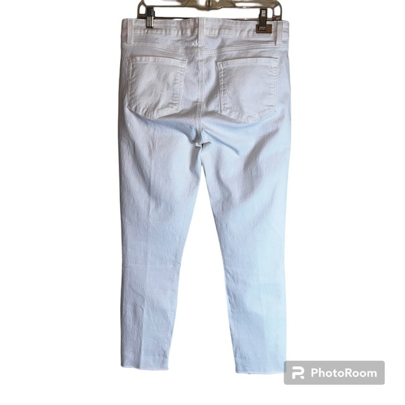 Paige Optic White Verdugo Crop Raw Hem Jeans Sz 32 - Picture 10 of 15